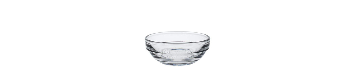 Duralex Lys stackable glass bowls set of 4 in clear finish, durable and space-saving.