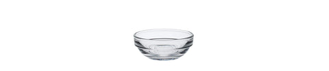 Duralex Lys stackable glass bowls set of 4 in clear finish, durable and space-saving.