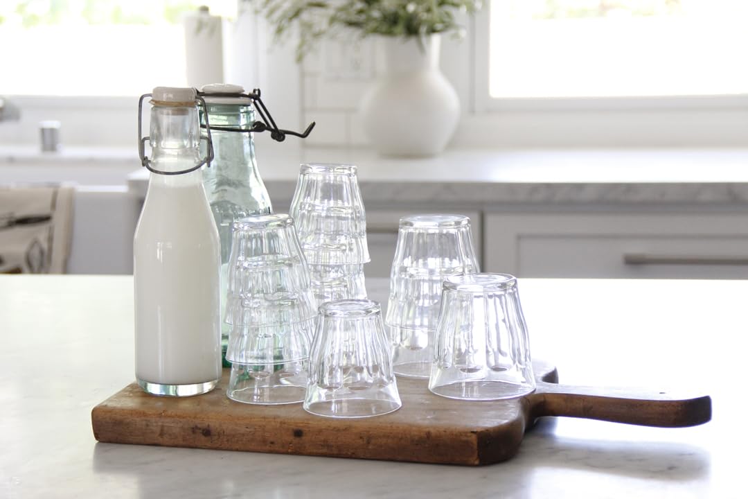 Duralex Picardie tumblers, side view, heat-resistant and dishwasher-safe for busy kitchens.