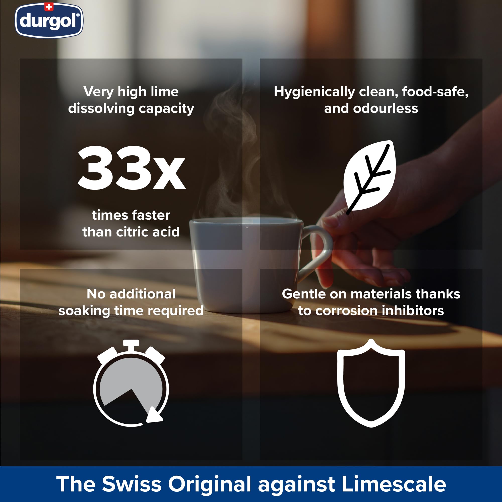 Durgol Swiss Espresso after descaling showing clean machine surfaces.