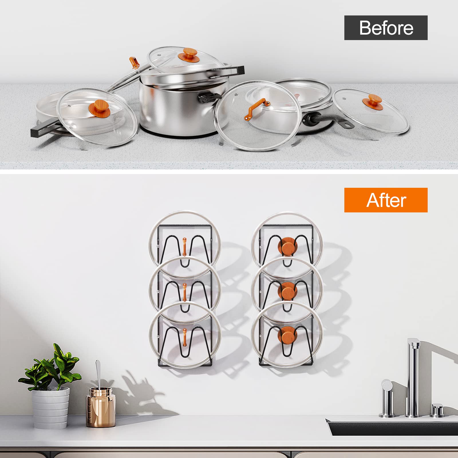 Durmmur black powder-coated lid holder provides durable storage and protection.