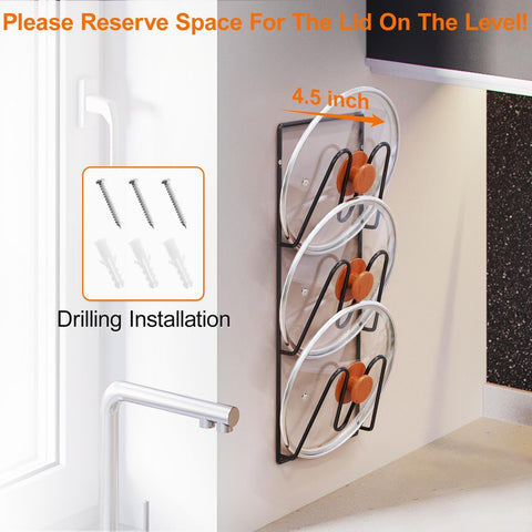 Durmmur sturdy rustproof lid rack with black powder coating stays durable.