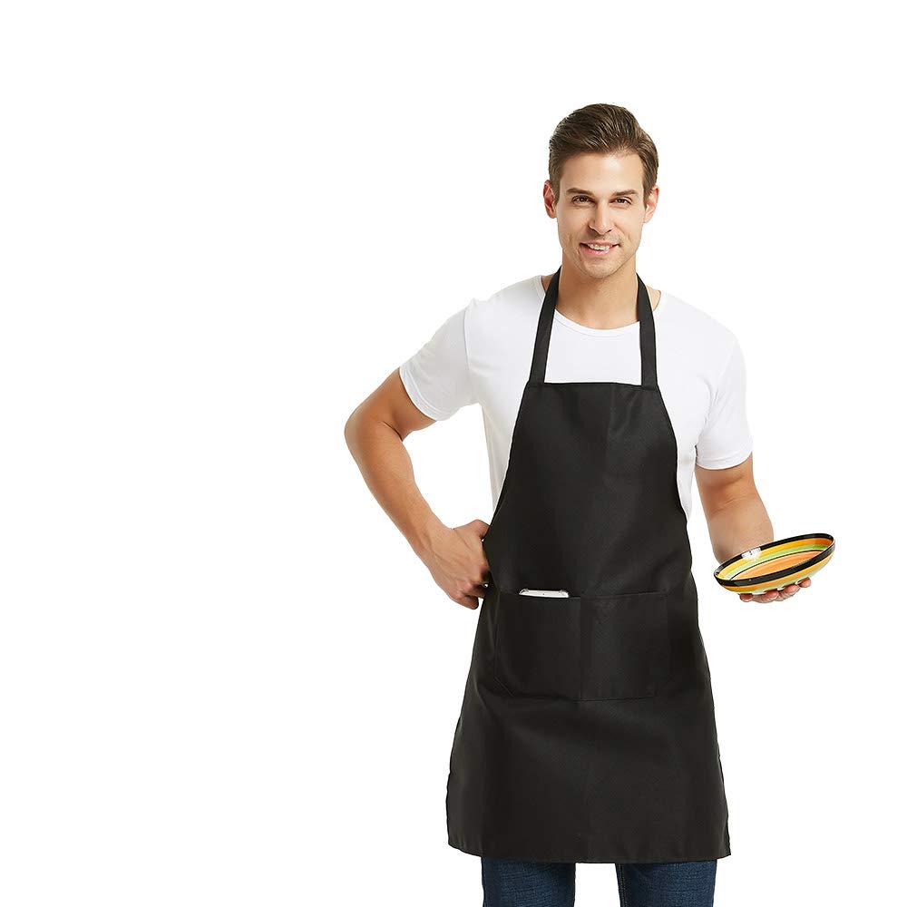 DUSKCOVE unisex pink apron fits a wide range of body types.