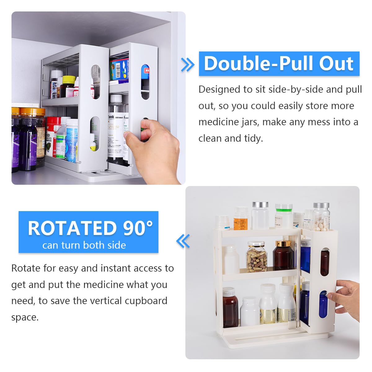 Dutiplus adjustable shelves offer flexible height for different items