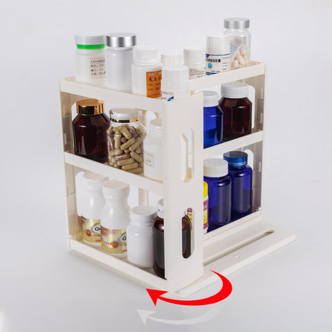 Dutiplus Medicine Organizer with rotate pullout for easy access to vitamins.