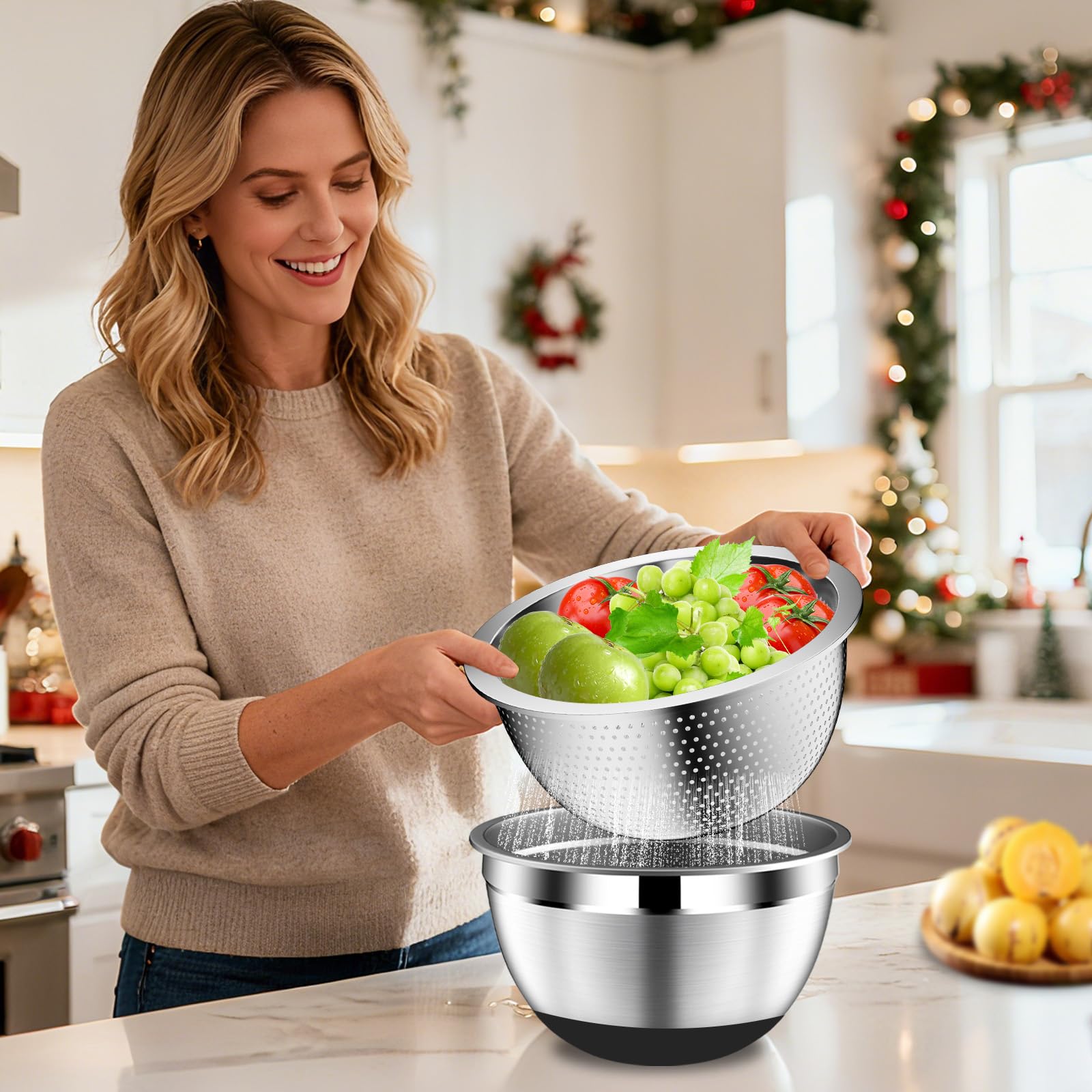 DUTZUN bowls with non-slip bottoms stay stable during mixing.