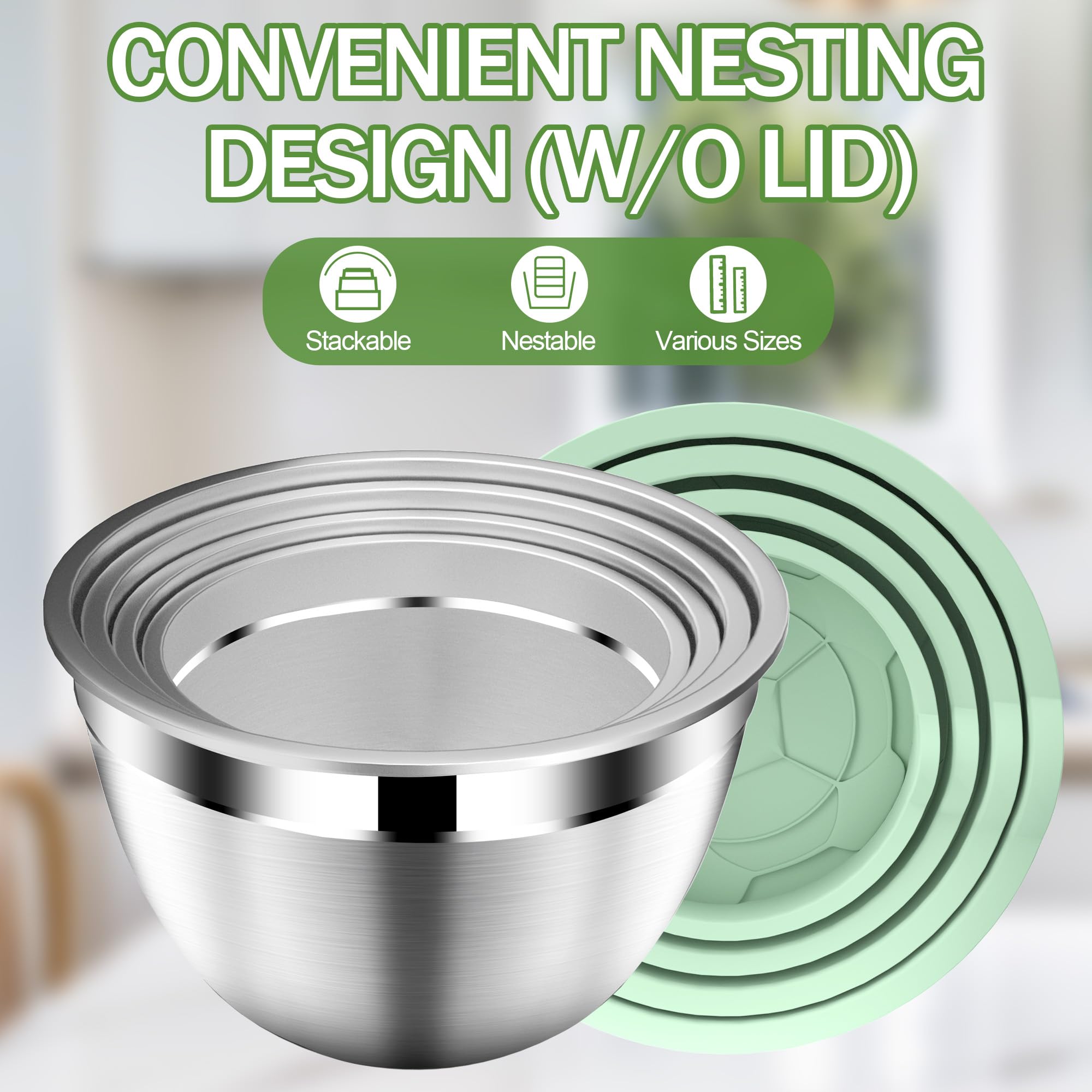 DUTZUN bowls with textured base protect countertops during vigorous mixing