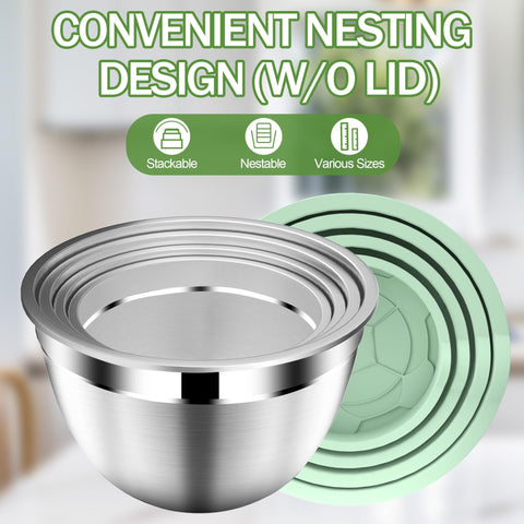 DUTZUN bowls with textured base protect countertops during vigorous mixing