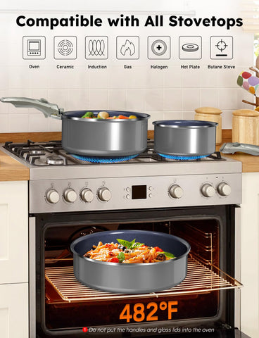 DUXANO smooth ceramic surface releases food with minimal oil.