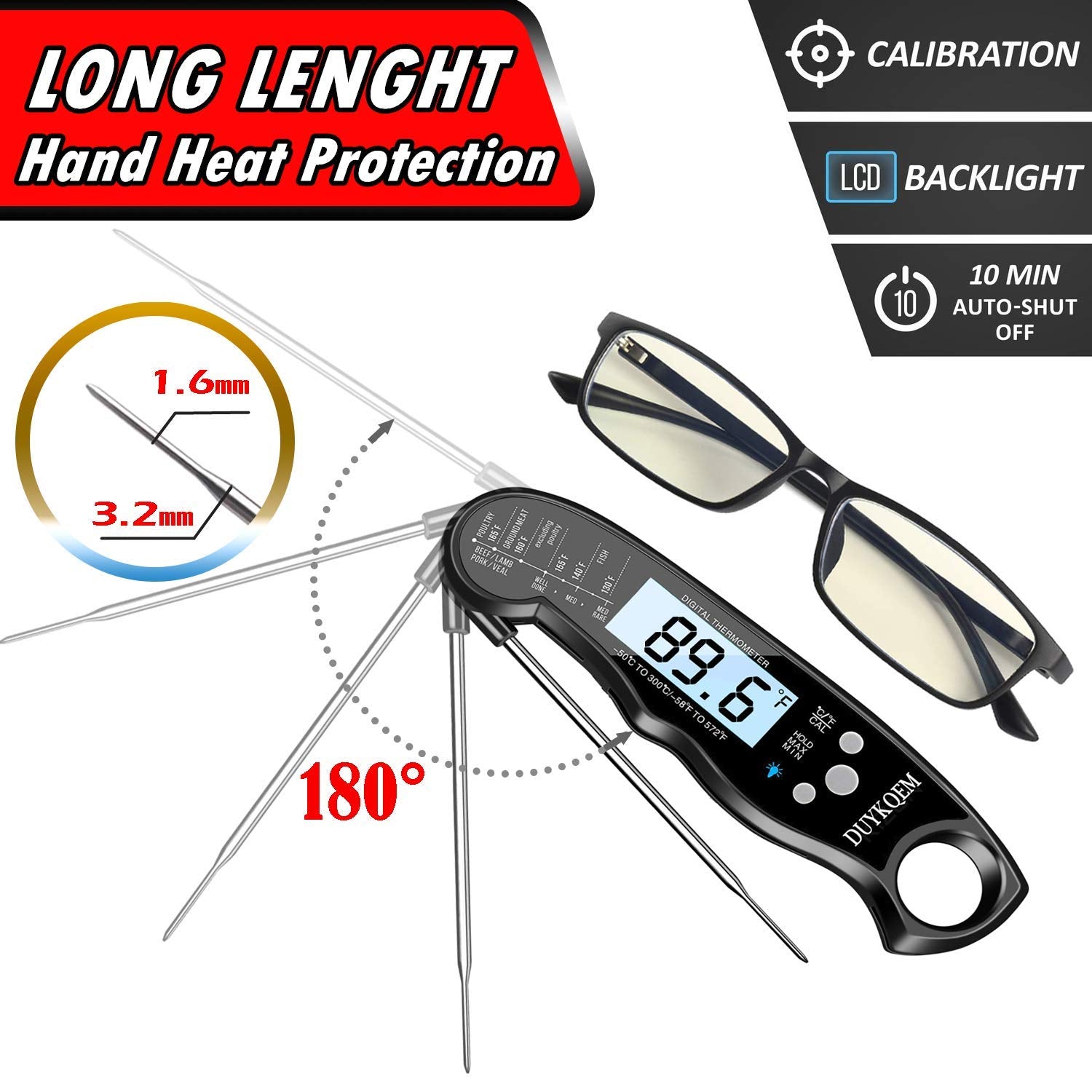 DUYKQEM bundle packaging shows two thermometers and guides