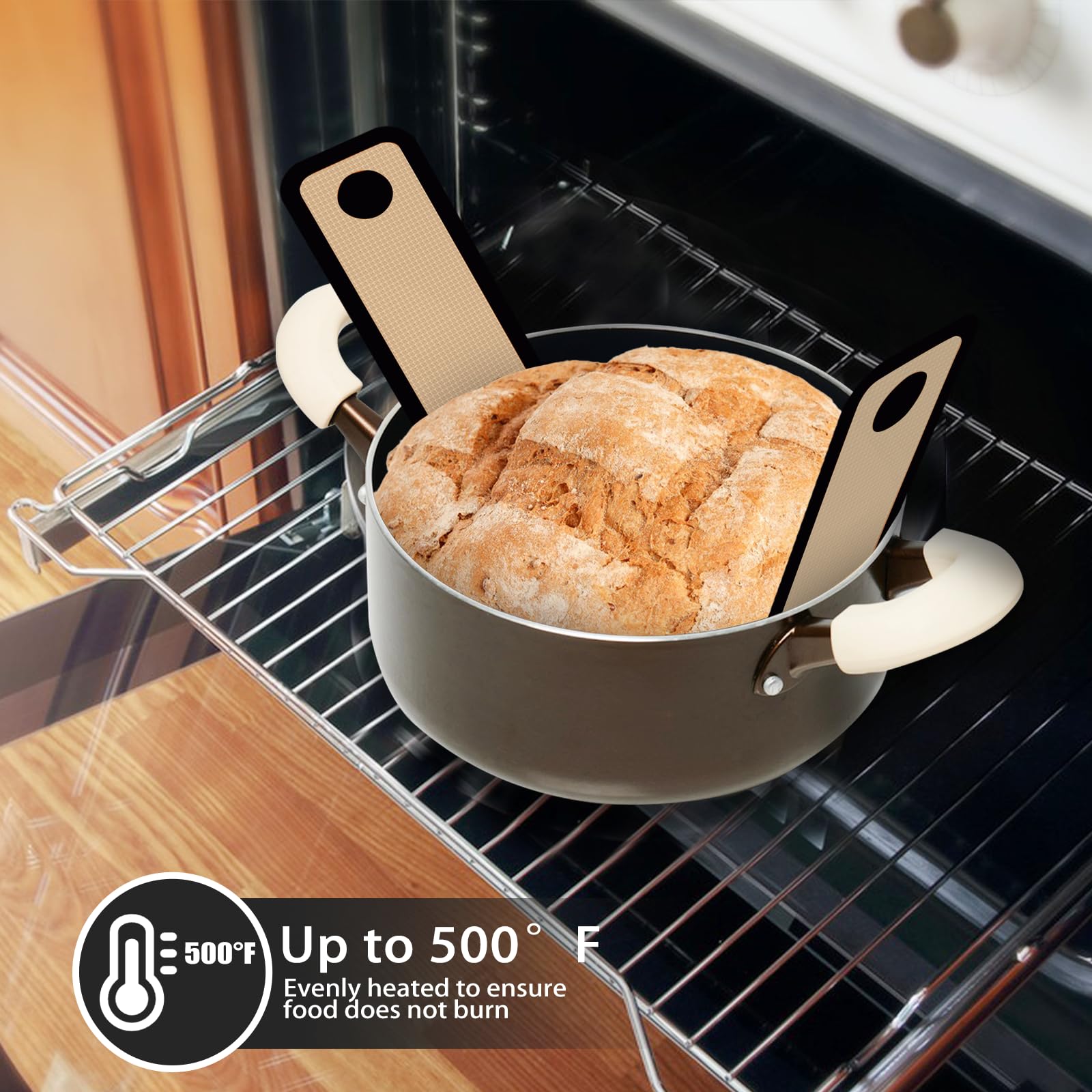 Dwavele bread sling long-handle design protects hands during transfer.