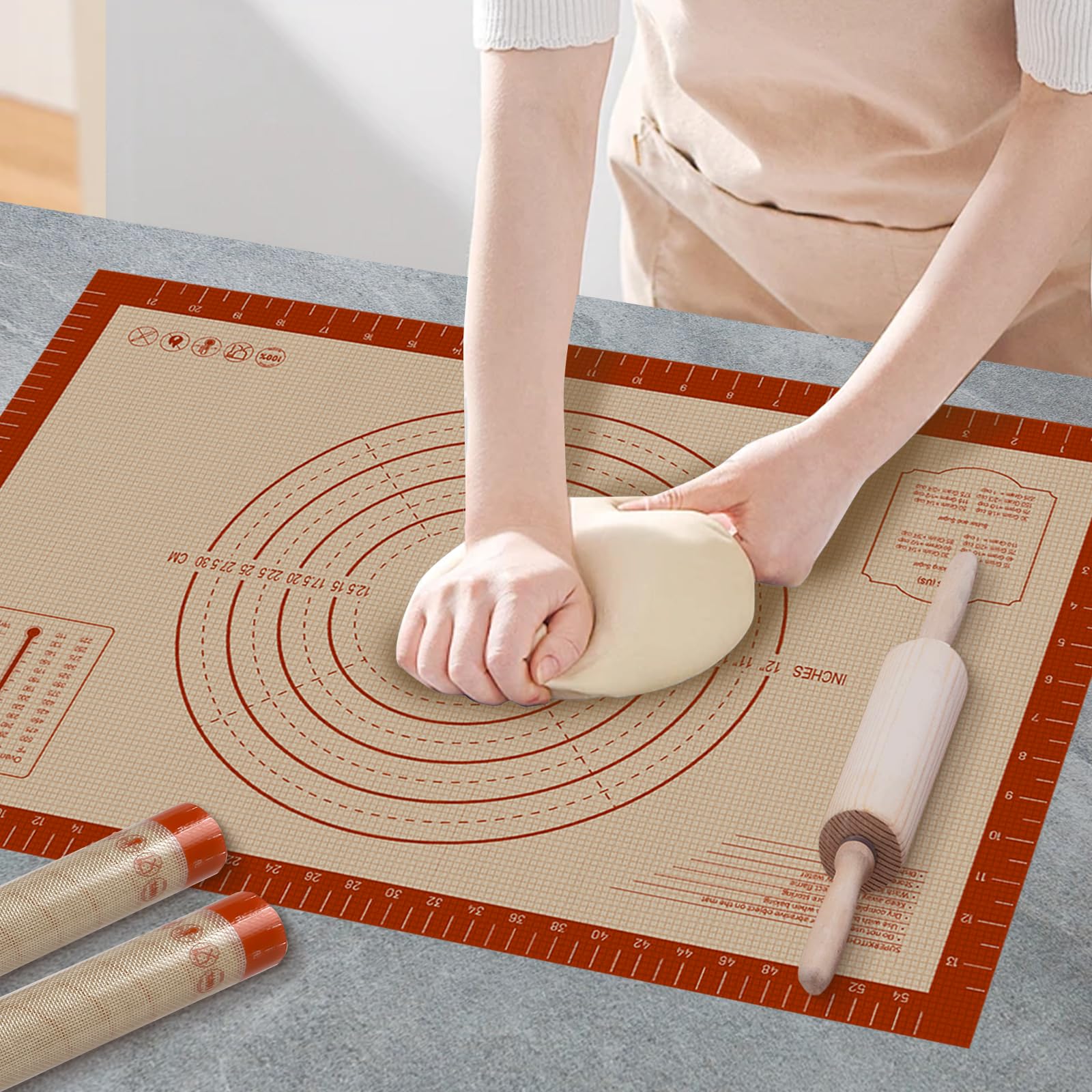 Dwavele pastry mat 07mm thick provides sturdy rolling and even dough results.