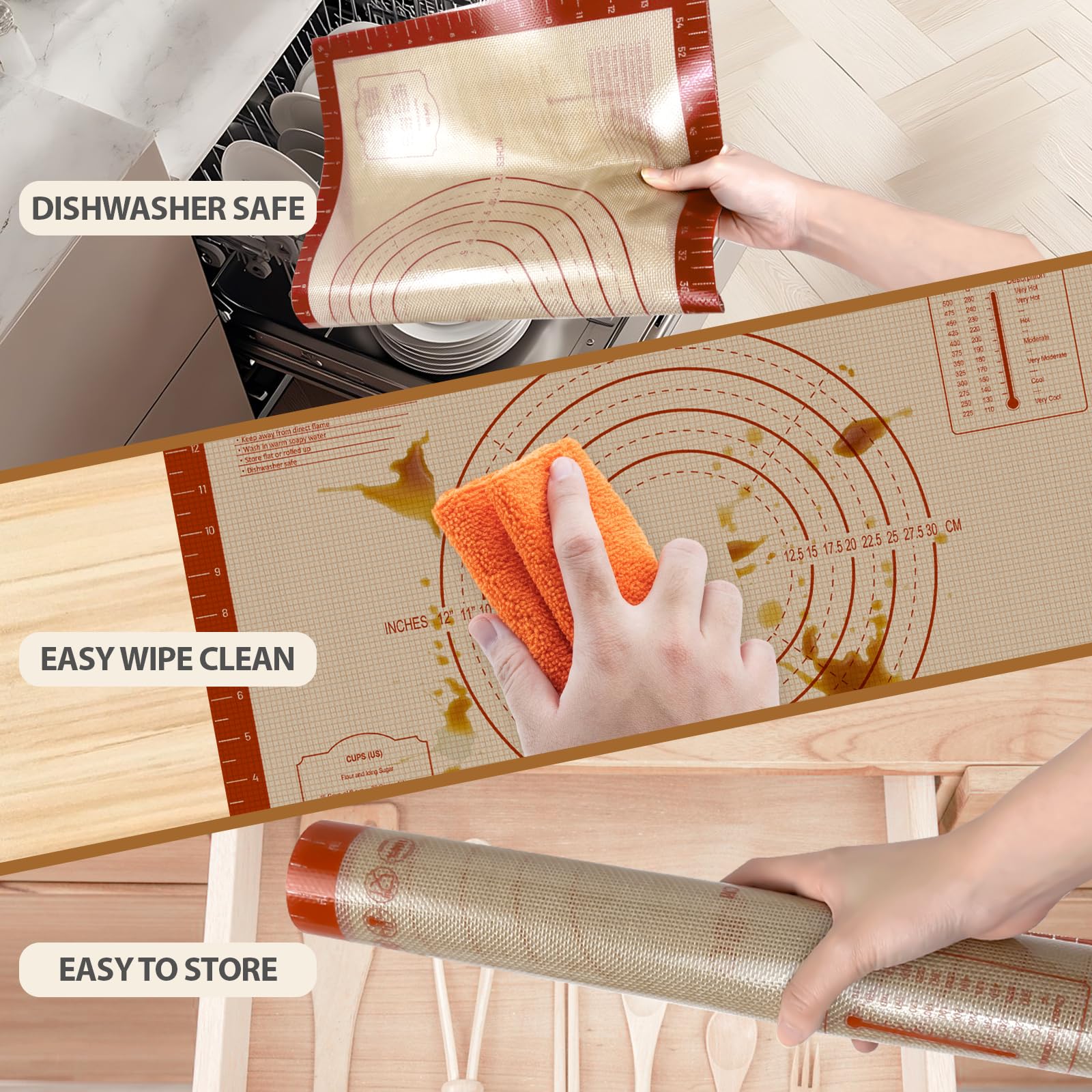 Dwavele pastry mat ideal for kneading and shaping pastries.