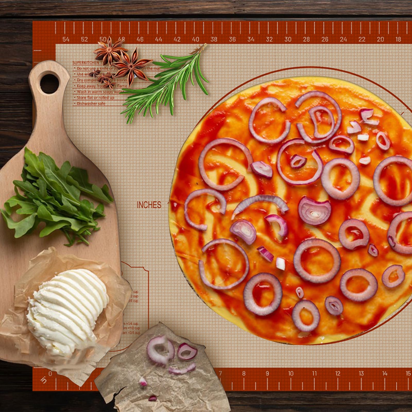 Dwavele pastry mat is dishwasher-safe for easy cleanup.