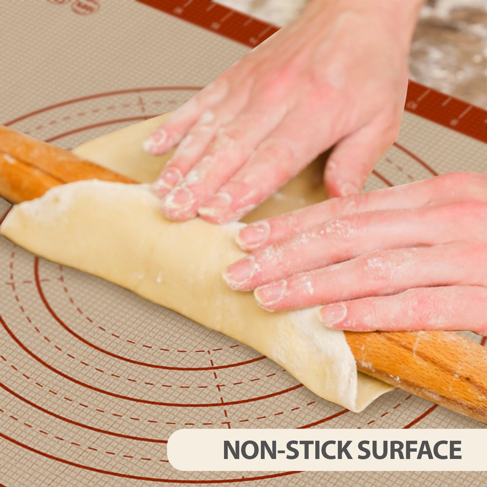 Dwavele pastry mat measurement guides help you roll consistent dough.