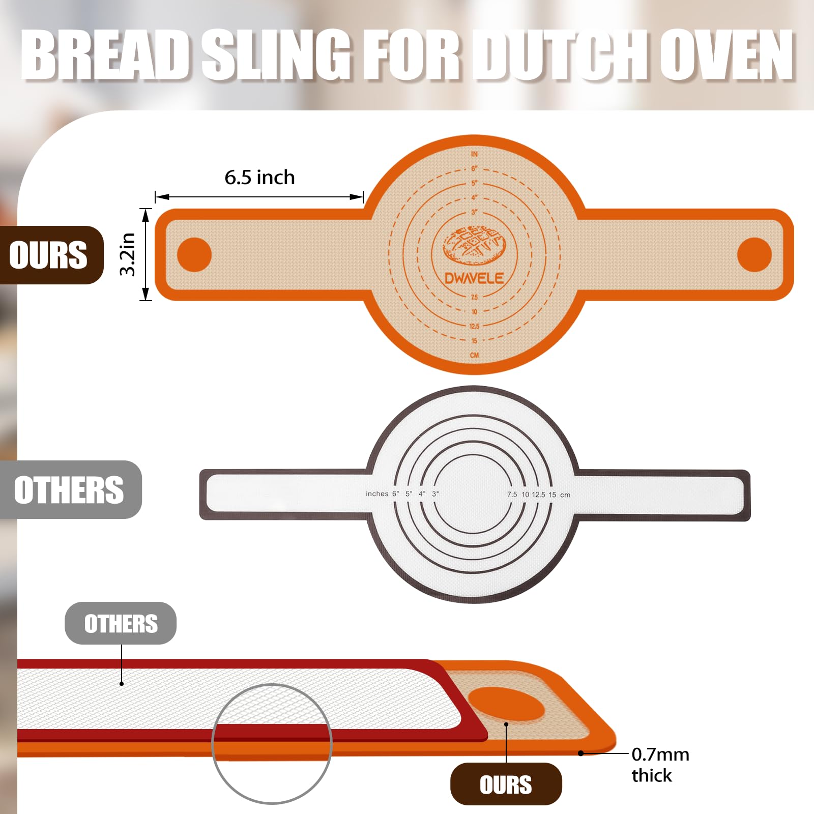 Dwavele bread sling oval orange, dishwasher-safe cleaning for easy maintenance.