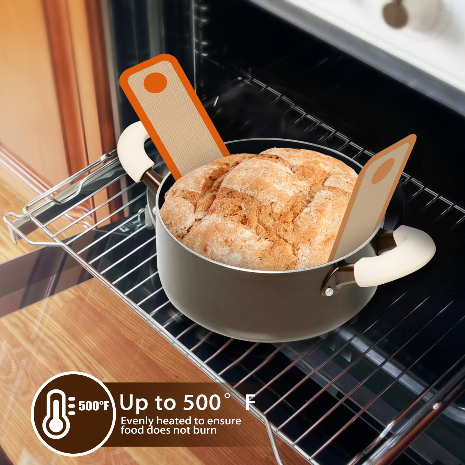 Dwavele silicone bread sling round orange, even heat distribution for even baking.