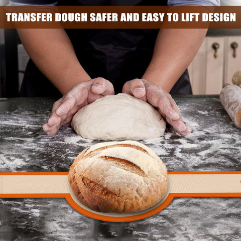 Dwavele bread sling round orange, versatile for cookies, pizza, and veggies.