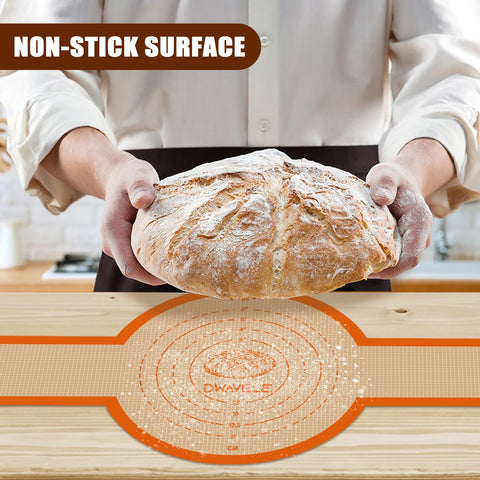Dwavele bread sling, round orange, simplifies bread handling and prevents burns.