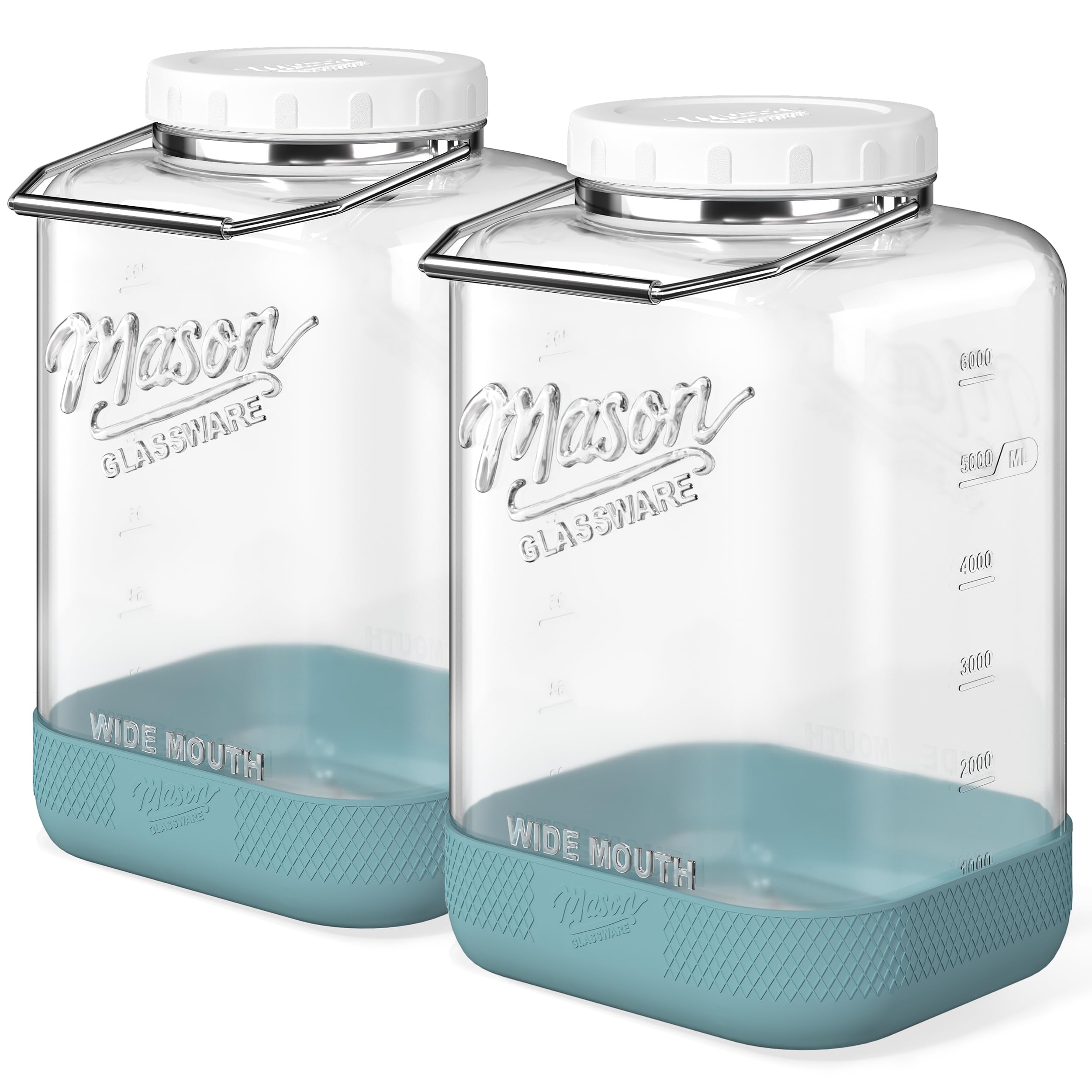Dwbligt 2 gallon glass jar with wide mouth for easy filling and pouring.