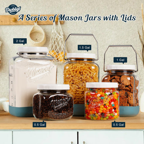 Dwbligt two pack kit includes jars, handles, covers, and screw lids.
