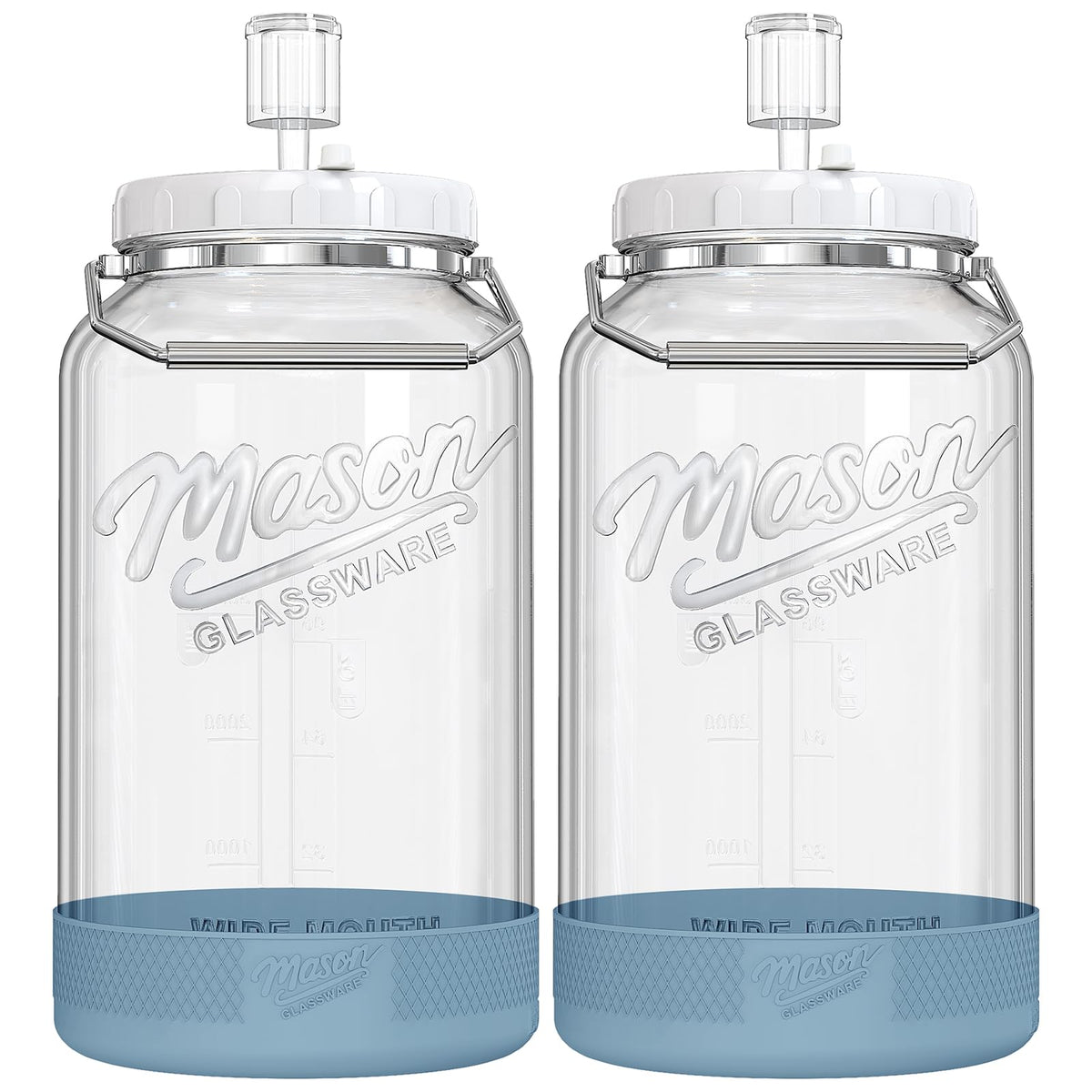 Dwbligt 2-pack 1.5 gallon fermentation jars with wide mouth for easy loading.