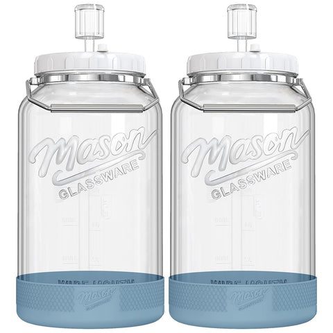 Dwbligt 2-pack 1.5 gallon fermentation jars with wide mouth for easy loading.