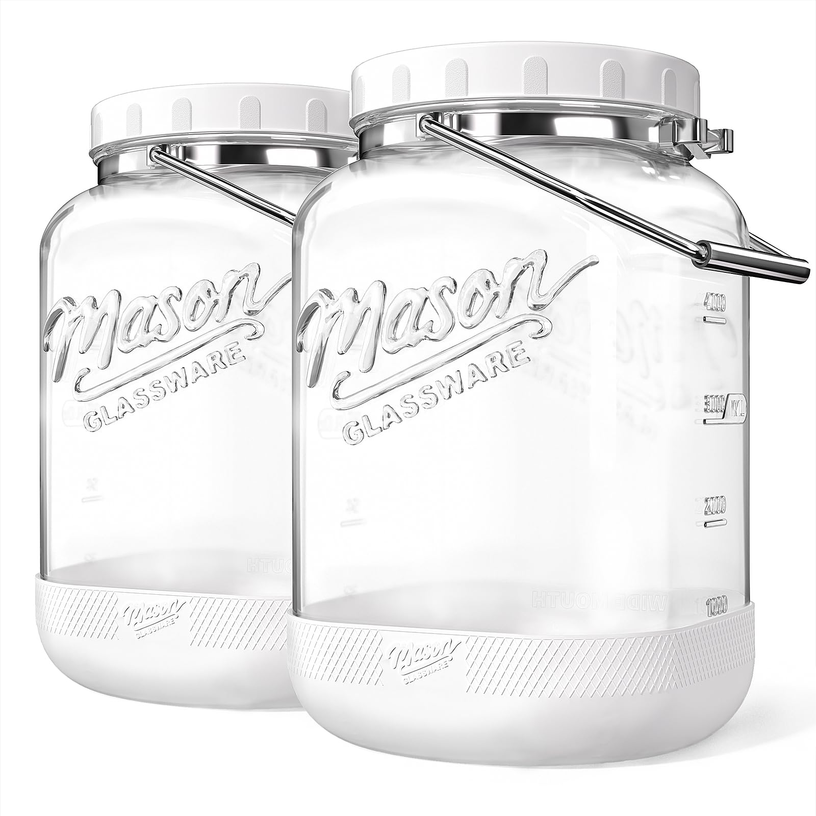 Dwbligt 2-pack 1.5 gallon jar with airtight lid keeps dry goods fresh.