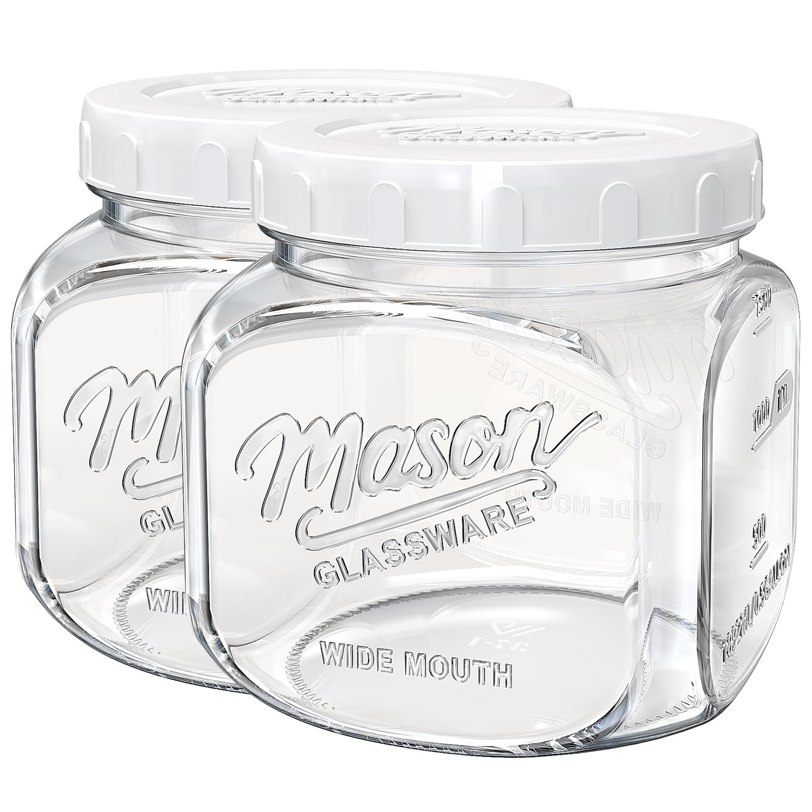 Dwbligt 2-pack square glass jar with airtight lid keeps flour fresh and organized.