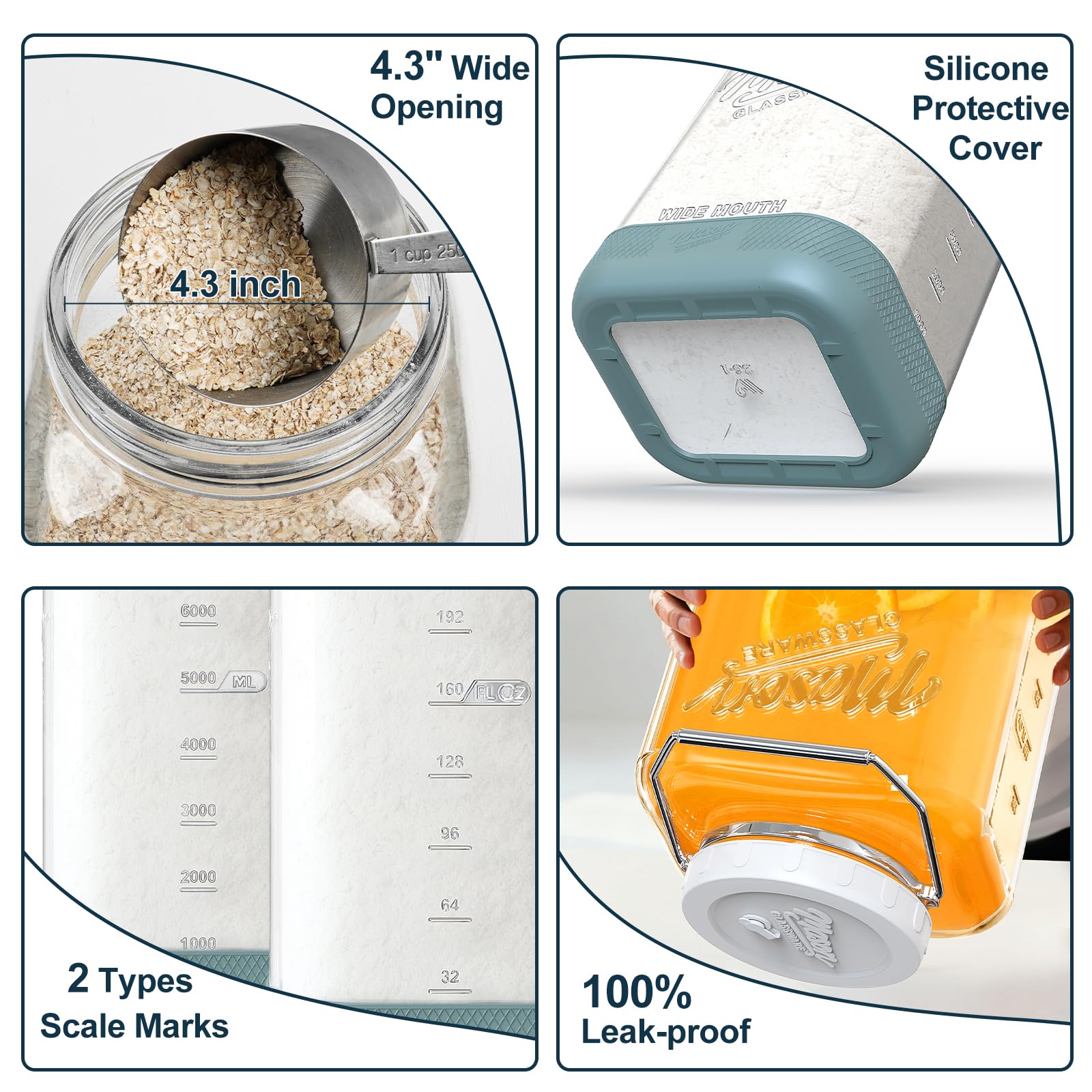 Dwbligt crystal-clear square fermentation jar shows progress at a glance.
