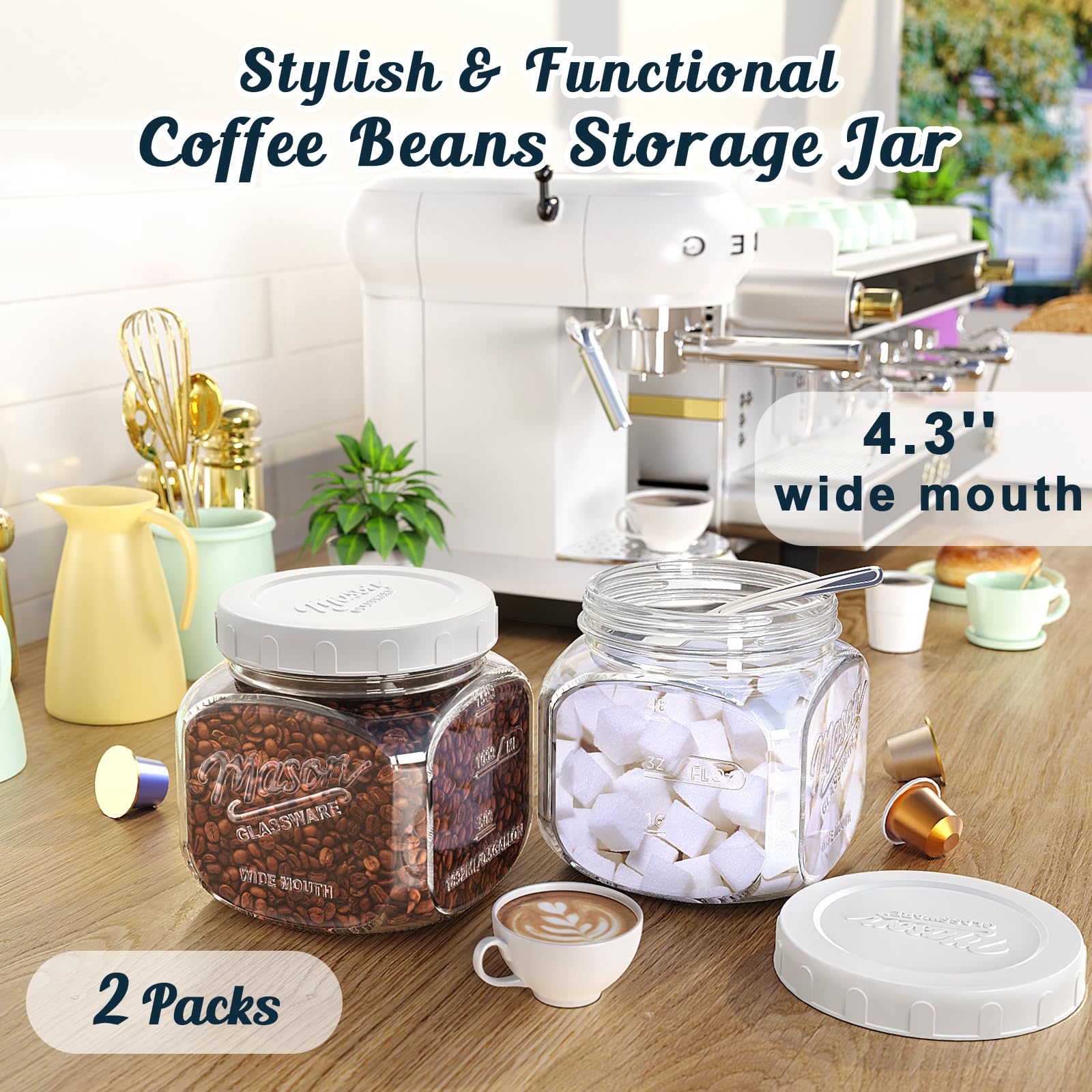 Dwbligt dishwasher-safe glass jar offers simple cleaning and care.