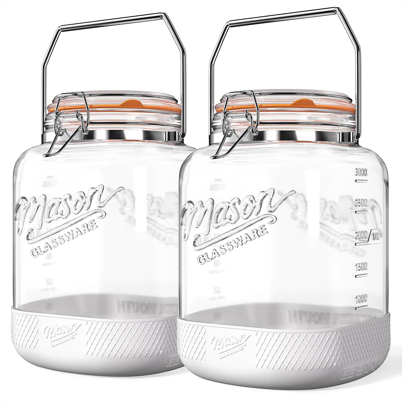 Dwbligt giant one-gallon square glass jar with airtight lid offers long-lasting freshness.