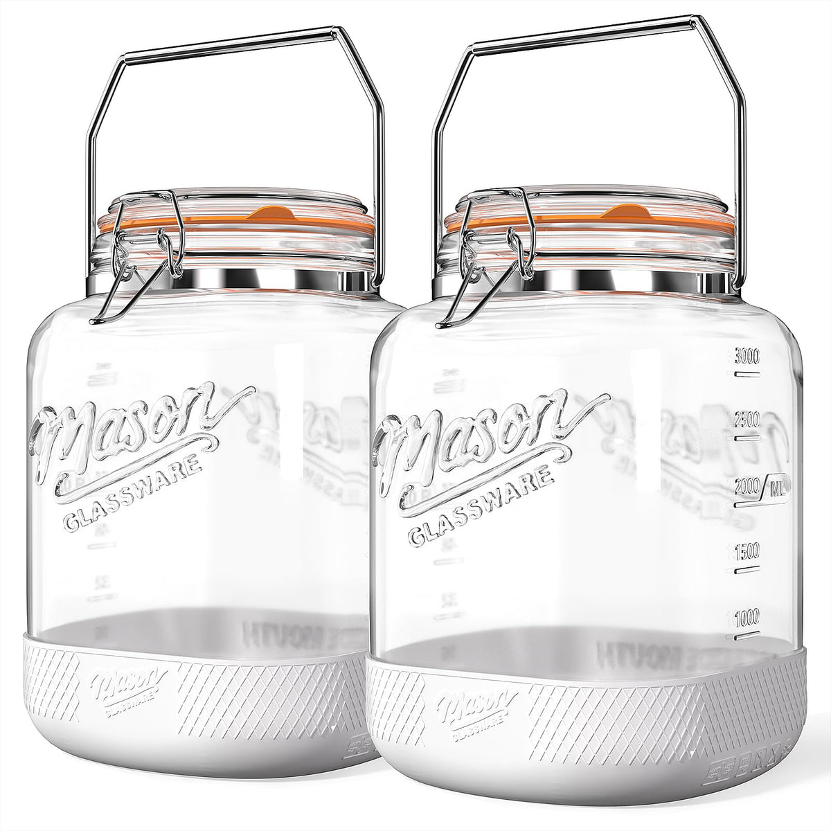 Dwbligt giant one-gallon square glass jar with airtight lid offers long-lasting freshness.