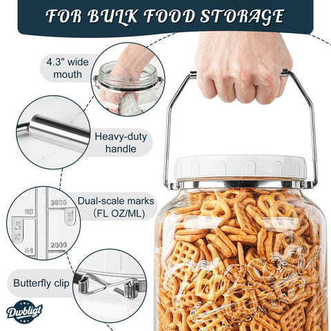 Dwbligt large-capacity jars fit beer, cider, kimchi, or sauerkraut batches.
