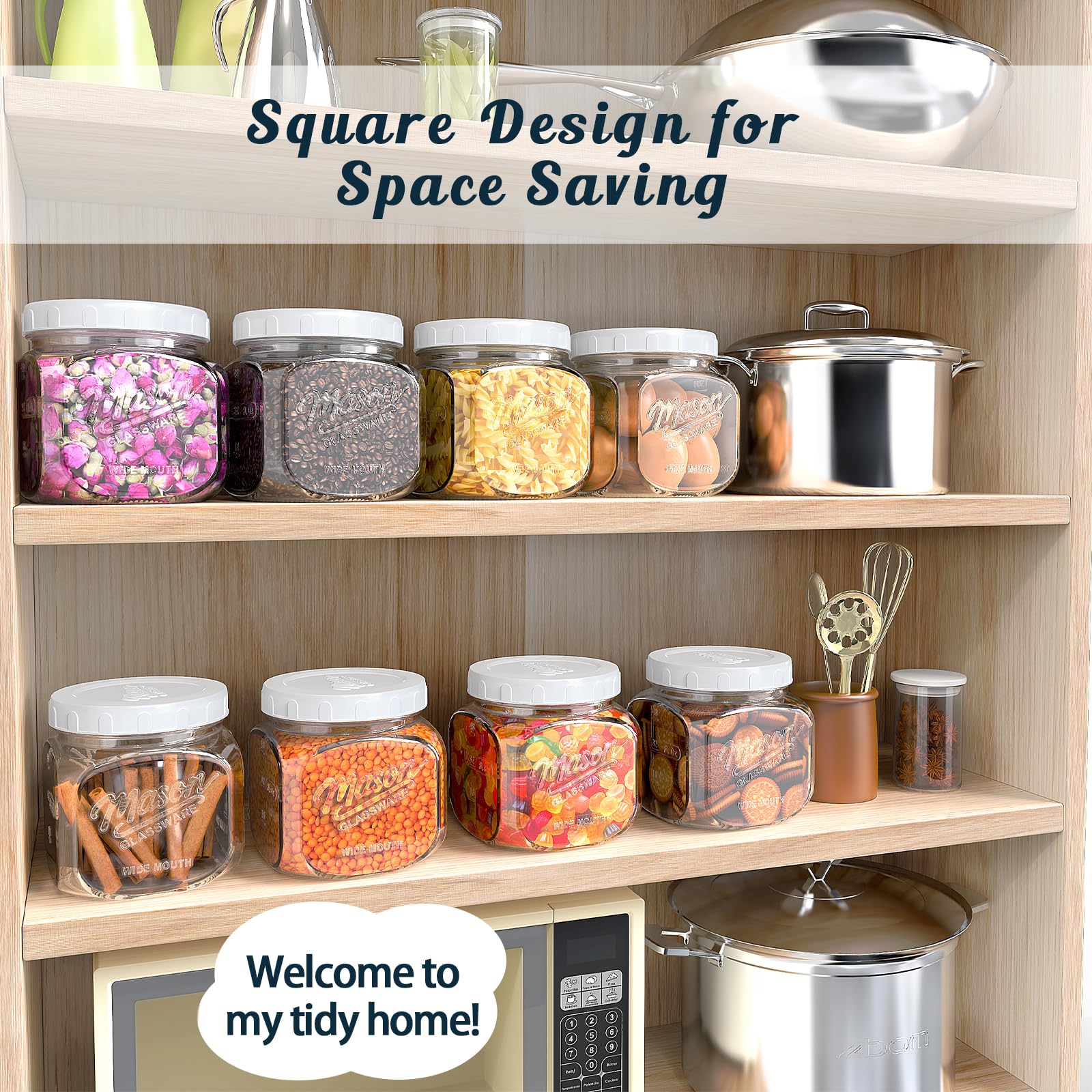 Dwbligt lead-free, BPA-free jar is safe for dry foods storage.