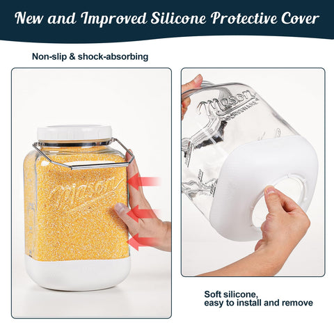 Dwbligt jar with non-slip base protects countertops.