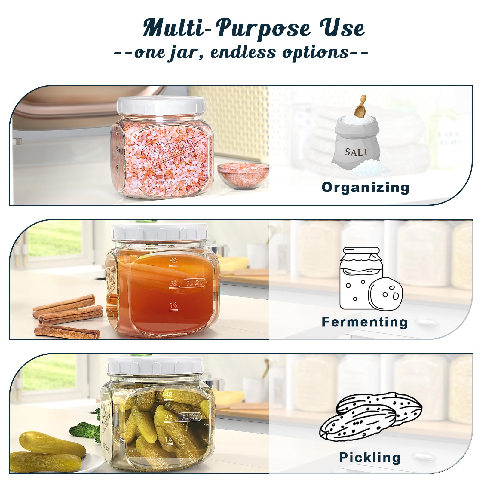Dwbligt clear glass canister offers pantry visibility at a glance.