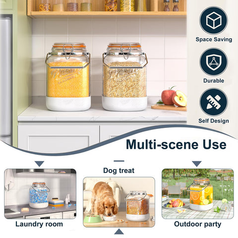 Dwbligt two-pack giant jars provide bulk storage for pantry staples.