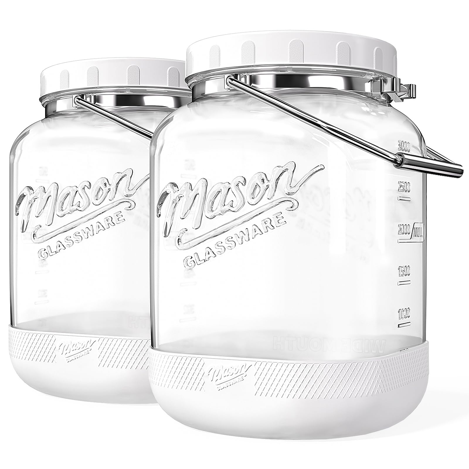 Dwbligt two-pack square wide-mouth jar with sealed lids for airtight storage