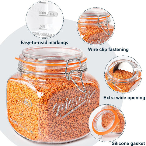 Dwbligt vintage mason jar design adds classic charm to any kitchen.