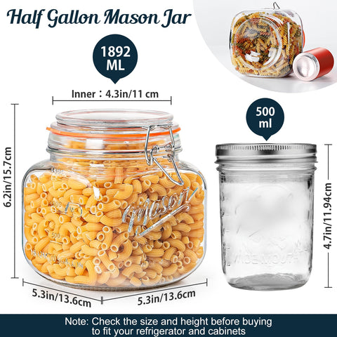 Dwbligt wide-mouth jar with a 4.3-inch opening ideal for bulk ingredients.