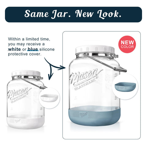 Dwbligt wide-mouth jar with scale marks for easy measuring and filling.