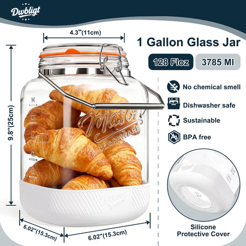 Dwbligt wide-mouth square jar allows easy filling and thorough cleaning.