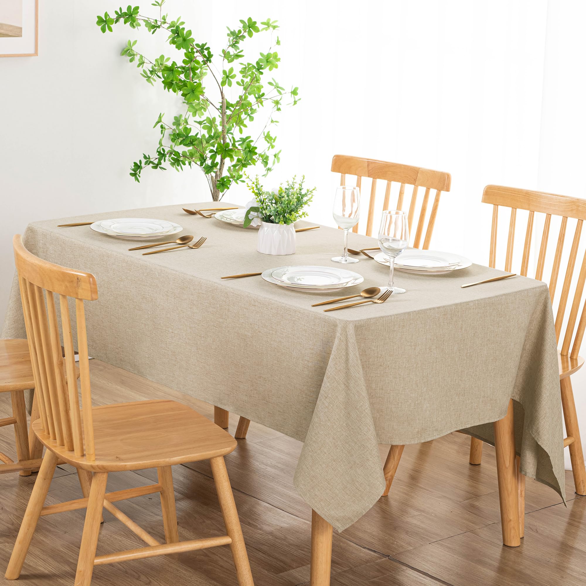 DWCN indoor outdoor use tablecloth on patio setup