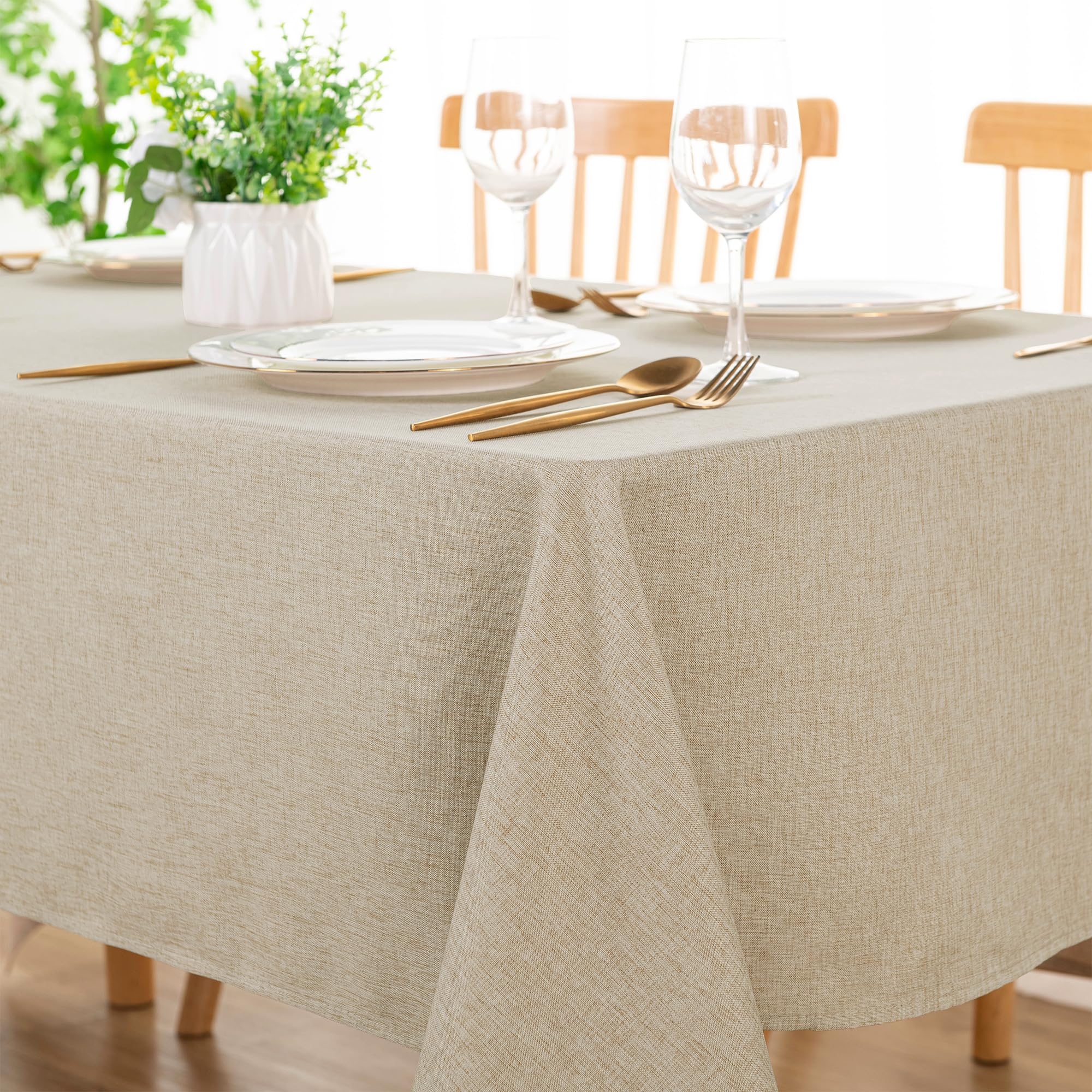 DWCN tablecloth spill-proof beige protecting surface during meals