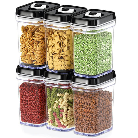 DWËLLZA KITCHEN airtight containers front view for organized pantry.