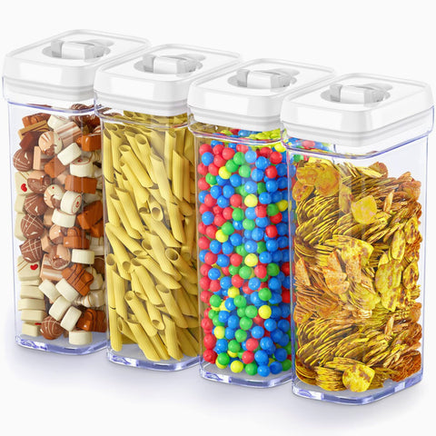DWËLLZA KITCHEN 4-piece airtight set on counter keeps pantry staples visible.