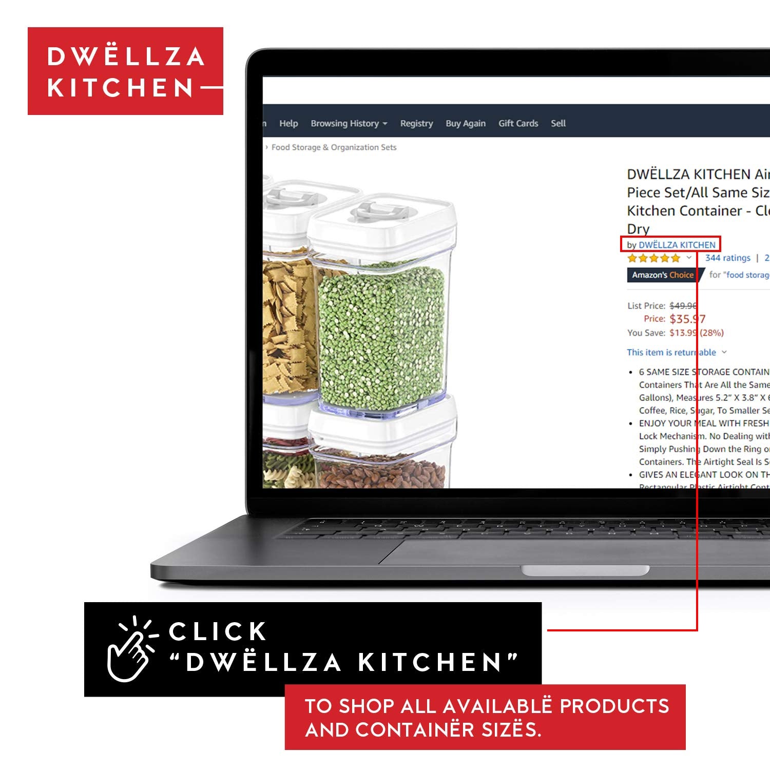 DWËLLZA KITCHEN clear-body design lets you monitor contents at a glance.