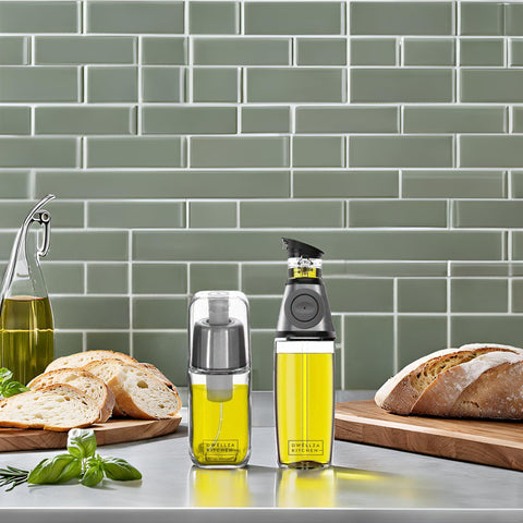 DWËLLZA KITCHEN glass dispenser features stainless steel lid for durable kitchen style.