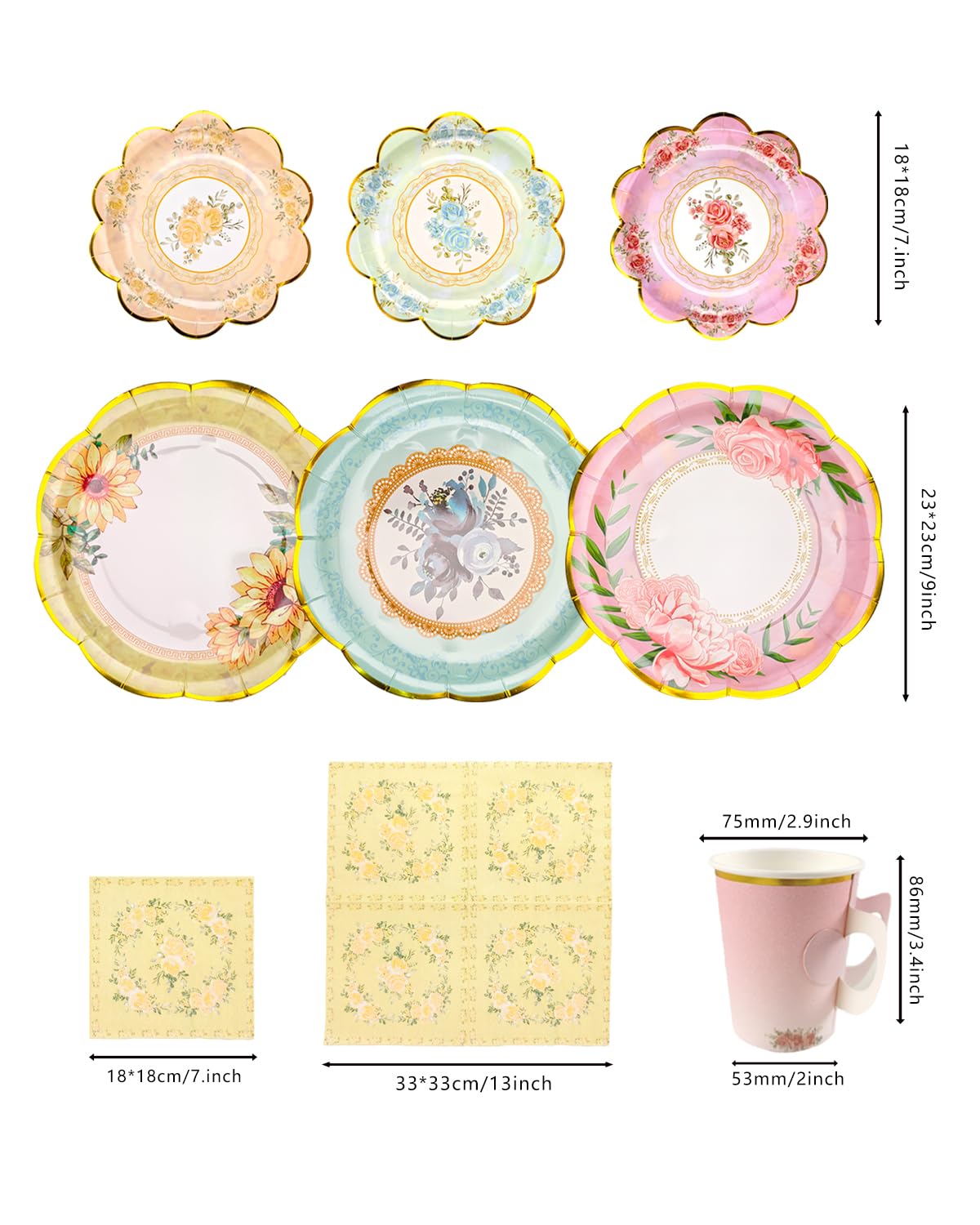Dwsiplytg floral 7-inch plates add color and convenience to casual gatherings.